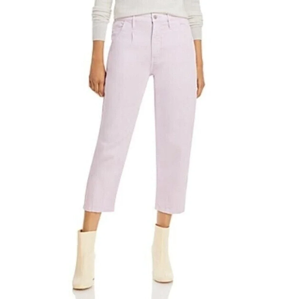 AQUA Jeans Size 28 Lavender Cropped Balloon Tapered Pant High Waist Casual Denim